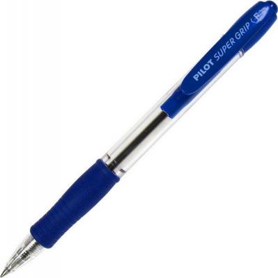 Ручка шариковая автоматическая &quot;Pilot&quot; Super Grip BPGP-10, с резиновой манжеткой, синяя (01250) 
