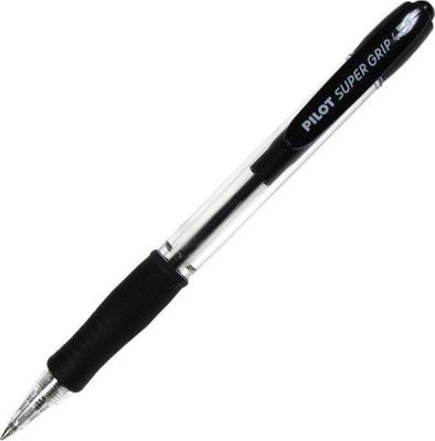 Ручка шариковая автоматическая &quot;Pilot&quot; Super Grip BPGP-10, с резиновой манжеткой, черная (04432)