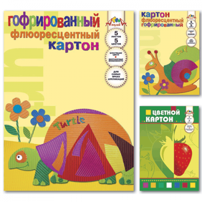 Цветной картон А4 &quot;КТС-про&quot;, ГОФРИРОВАННЫЙ ФЛУОРЕСЦЕНТНЫЙ 4 цв., 4 л. С 29701,02 122513