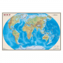Карта настенная "Мир. Физ. карта", М-1:25 000 000, размер 122*79см, ламинир., 26 123114