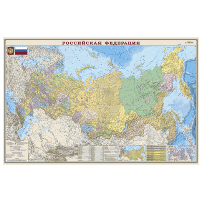 Карта настенная &quot;Россия. Полит.-админ. карта&quot;, М-1:5 500 000, размер 156*100см, ламинир., 316 123121