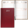 Ежедневник BRAUBERG 2011, А5 148*218мм "Profile", "фактурная кожа", бордовый, 123389 