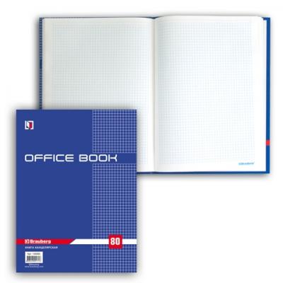 Книга канцелярская BRAUBERG &quot;OFFICE BOOK&quot;, 80л А4, клетка, глянцевая обложка, блок офсет, 130065 130065