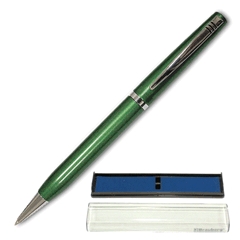 Ручка шариковая BRAUBERG бизнес-класса, корпус зеленый, хром. детали, 140709, синяя 140709