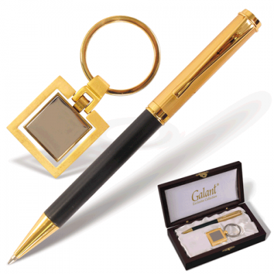 Набор GALANT &quot;Exclusive Collection&quot; : ручка, брелок, золот./черный, дер.подар.кор.шелк, 140878 140878
