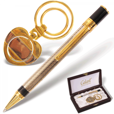 Набор GALANT &quot;Exclusive Collection&quot;: ручка, брелок,золот./серебр., дер. подар.кор.шелк,14880 140880