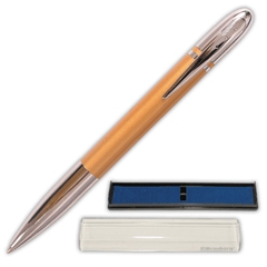 Ручка шариковая BRAUBERG бизнес-класса, корпус золот., хром. детали, 140918, синяя 140918