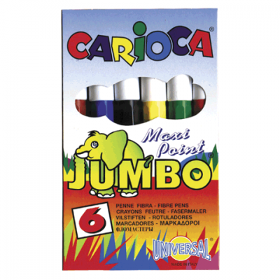 Фломастеры CARIOCA JUMBO  6 цв.(толстые) 40568 150113