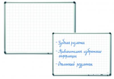 Доска магнитно-маркерная &quot;2х3&quot;(&quot;Дважды три&quot;, Польша) 60*90см, в клет.5*5см, с керам.покр, TSXQ96P3 231206