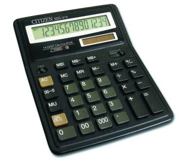 Калькулятор CITIZEN SDC-414 , настольный, 14 разр., двойное питание 250022