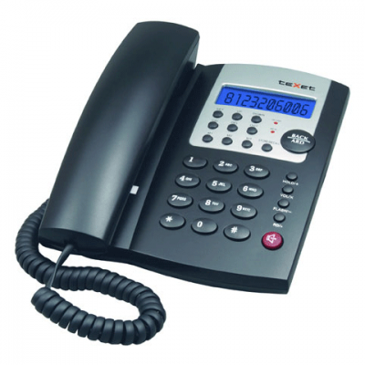Телефон TEXET ТХ-227К, черный, пам. 3 номера, ЖКД с часами, таймер, будильник, калькулятор, спикерфон 260327
