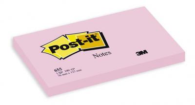 Блок для заметок 3M Post-it 655-P (розовая, 76*127мм, 100 листов) 014662к