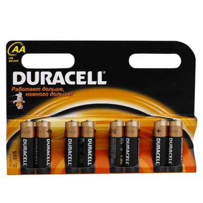 Батарейка DURACELL AA LR6, комплект 8шт., в блистере, 1.5В, (работает до 10 раз дольше) 450431