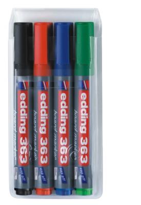 Набор маркеров для досок &quot;Edding&quot; 363, 1-5мм, скошенный, 4 цвета/уп (22374)