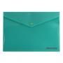 Папка-конверт с кнопкой непрозрачная BRAUBERG А4, зеленая, до 100 листов, 0, 18мм, 221363 221363